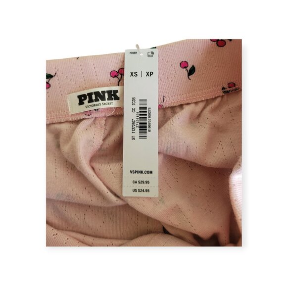 Victoria's Secret Pink Cherry Print Pointelle 100% Cotton Boxer Shorts XS NWT - Picture 12 of 16